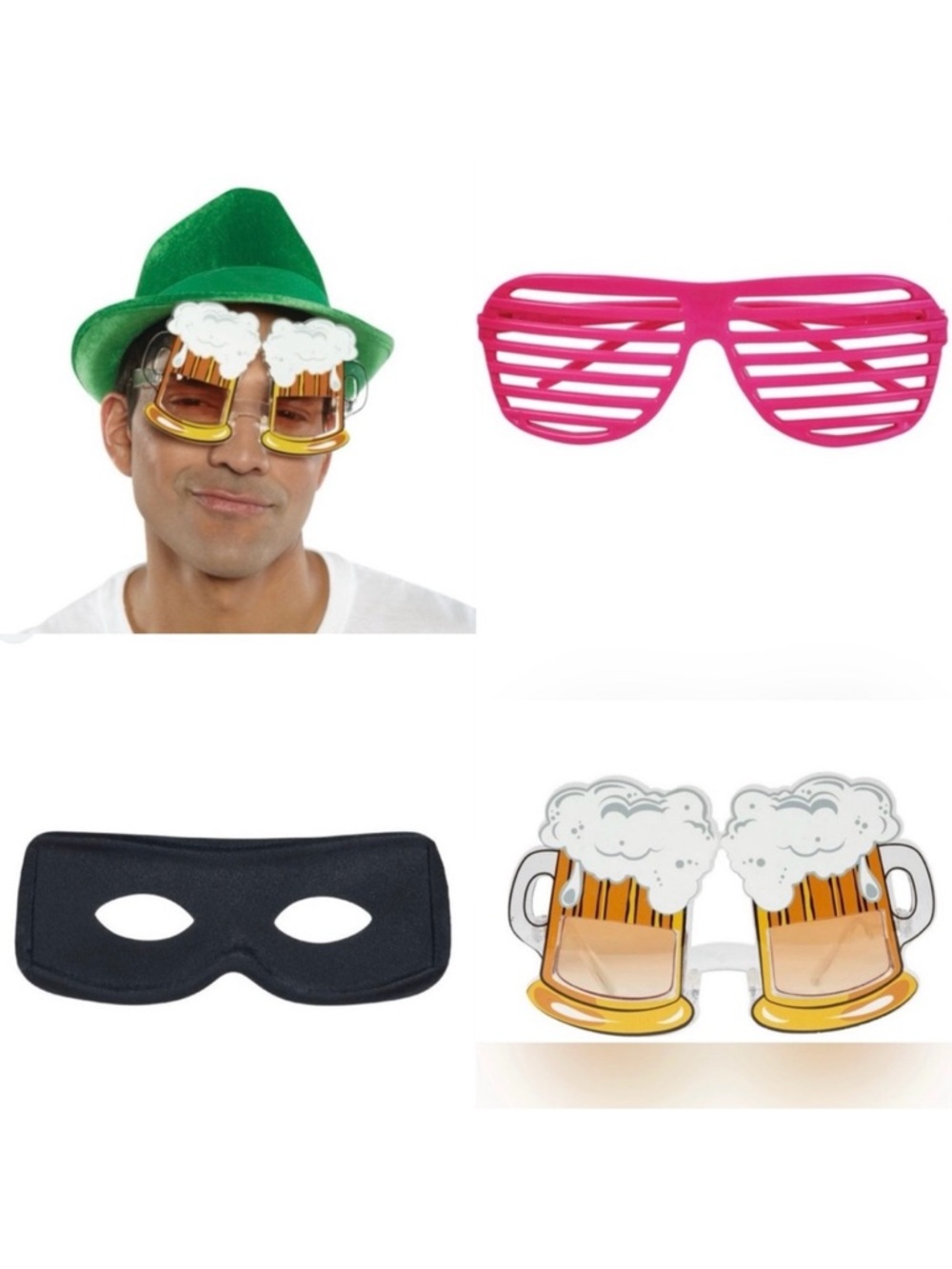 Beer Mug Sunglasses, Shutter Shades, Zorro Glasses Novelty Glasses